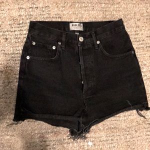 AGOLDE Black Denim Shorts